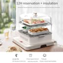 forplubossmmp Vaporera Multieléctrica, Vaporera Desmontable De 3 Niveles+Plegable De 800w+Reserva De 12h+Quemaduras Anti-Secas, Calentador Eléctrico De Alimentos Calientes (500* Papel para Hornear) - 3