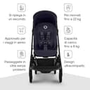 Bugaboo Butterfly 2 Passeggino Leggero da Viaggio Dimensioni Cabina, Portatile, Piegabile con Una Mano, con Seduta Reclinabile, Cestino Portaoggetti e Tracolla - da 6 Mesi a 4 Anni - Deep Indigo - 3