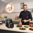 Philips Airfryer 2000 Series Heißluftfritteuse, 4,2L, Digitaler Touchscreen, 13 Garoptionen, 9 voreingestellte Funktionen, 90% weniger Fett mit RapidAir Technologie, 1500W Leistung, Schwarz (NA229/00) - 3