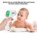 Fieberthermometer Kontaktlos Infrarot Stirnthermometer für Baby Erwachsene Kinder, Digital Thermometer Fieber mit Genaue Ablesungen, Fieberalarm, LCD Anzeige, 50 Speicherfunktion - 5