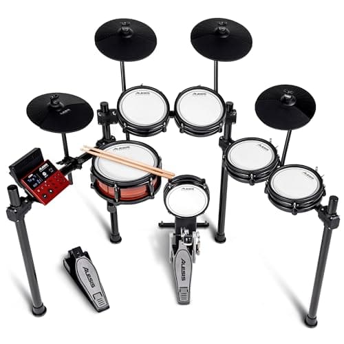 Alesis Nitro Pro XL - Set de Batería Electrónica de 10 Piezas con Parches de Malla Doble Zona, 500+ Sonidos BFD, Bluetooth, Drumeo, MIDI USB