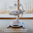 Lionelo Sdraietta Elettrica e Culla lettino BELLA SET 2in1 per Neonati, Girevole 360°, 6 Movimenti di Dondolio, 12 Melodie, Telecomando, Cinture di Sicurezza, Materasso in Schiuma T2, fino a 9kg - 6