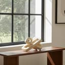 Maison & Werk Travertin Skulptur Link, Beige, Geometrisch, 27 x 10 x 15 cm, Naturstein, Fein Geschliffen - 1