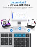 OMOTON Tastatur Maus Set Kabellose für MacBook Air/MacBook Pro/iMac/iMac Pro/Mac mini, Bluetooth Funktastatur QWERTZ mit Maus Wiederaufladbar, Multi-Gerät, Ergonomisch, Leises Tippen, DE Layout - 2