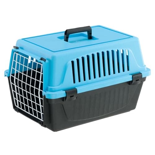 Ferplast Transportín Gato, Transportín Perro Pequeño y Gatos de hasta 5 Kg, Puerta de Hierro Plastificado, Ranuras de Ventilación, 32,5 x 48 x h 29 cm, Transportín Mascotas Rígido Atlas 10 EL