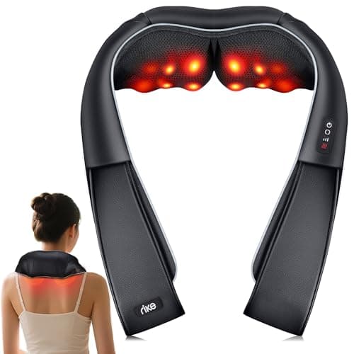 Masajeador de Cuello y Espalda con Calor, Shiatsu Eléctrico 3D con 8 Nodos, para Casa Oficina y Coche, Masaje Profundo Cervical y Lumbar, Regalo para Mujer Hombre Mamá Papá