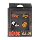 Grupo Erik Spille Smaltate AC DC - Set di 4 Spillette in Scatola Regalo per Personalizzare Vestiti, Giacche, Zaini | Pins Divertenti Musica ACDC - 2