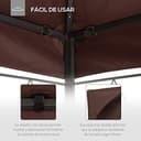 Outsunny Techo de Repuesto 4x3 m para Cenador de Jardín 2 Niveles Transpirable con 10 Orificios de Drenaje Cubierta de Repuesto de Gazebo Pabellón Exterior Marrón - 6