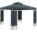 CASARIA® Pavillon Lorca 3x3m Metall Wasserabweisend UV-Schutz 50+ mit Seitenteile Stabil Gartenpavillon Modern Anthrazit - 1