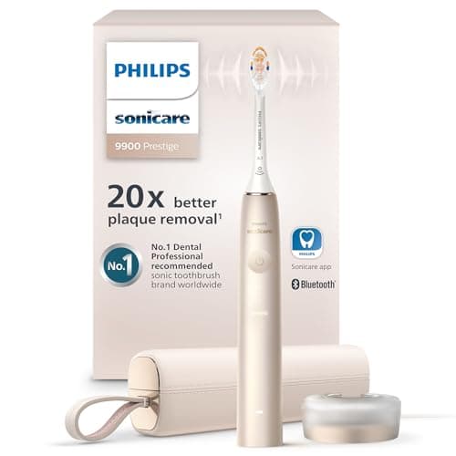 Philips Sonicare 9900 Prestige Spazzolino Elettrico Ricaricabile con SenseIQ, Champagne