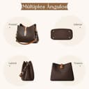 VARLIVOO Bolsos de Mujer Pequeños — Bolso Bandolera Cuero PU con Doble Correa, Elegante Bolsas Mujeres para Trabajo, Viaje y Citas (Amarillo Marrón) - 3