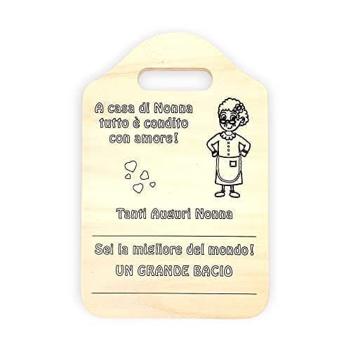 NM Idee Regalo nonna compleanno Idee regali per la nonna o mamma anziana Tagliere Targa Targhetta in legno Personalizzabile per nonna da nipote regali di Natale o Festa dei nonni