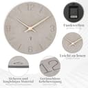 Warminn Funkuhr MDF Holz Wanduhr Ohne TickgeräUsche Lautlos 30cm Quarz Batterie Groß Einfach zu Lesen für Zimmer Zuhause KüChe Schlafzimmer Büro Schule - 3