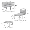 SVITA Detroit Gartenmöbel Set Polyrattan Lounge Modular Ecksofa Chaiselongue Tisch Flexibel als 3 Sitzer oder Sessel 2 Sitzer Inklusive Kissen Grau - 3