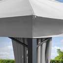 TOOLPORT Gartenpavillon 3x3 m ca. 180g/m² Dachplane wasserdicht Pavillon - 4 Seitenteile Gartenzelt hell grau Partyzelt ca. 6x6cm Profil - 6