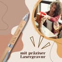 Personalisierter Kugelschreiber ONLINE Nature Style Beechwood mit Gravur in Geschenkbox I echtes Holz I auswechselbare D1-Mine I Schreibfarbe blau I viele Schriften und Symbole I persönliches Geschenk - 2