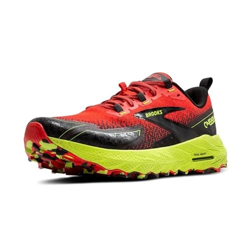 Brooks Cascadia 18, Sneaker Hombre, Cherry Tomato Lime Black, 42.5 EU