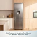Cecotec Frigorífico Combi Total No Frost de 322L Bolero CoolMarket Combi 322i WD Inox E. 185,5 cm de Alto, 59,5 cm de Ancho, Clase E, Tecnología Multi Airflow, HumidityFlex HUB, LED Interior, Inox - 3