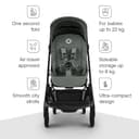 Bugaboo Butterfly 2 Lightweight Travel Stroller Cabin Size, One-Hand Fold Portable Pushchair, Baby Buggy with Reclining Seat, Storage Basket, Carry Strap – from 6 Months to 4 Years – Forest Green - 3