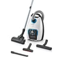 Bosch Staubsauger mit Beutel ProSilence Serie 8 BGB75XSIL, Bodenstaubsauger, ideal für Allergiker, Hygiene-Filter, 10 Jahre Motorgarantie, Hartbodendüse, langes Kabel, Made in Germany, 650 W, weiß - 1