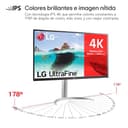 LG 32UN650-W - Monitor UltraFine 4K UHD 32 pulgadas, Panel IPS: 3840x2160, HDMIx2, DisplayPortx1, 16:9, 1000:1, 350nit, 60Hz, 5ms, HDR10, Conectividad Universal, Inclinación Ajustable, Color Plata - 3