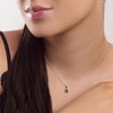 HENRYKA 925 Sterling Silver & Green Amber Round Charm Necklace | Minimal Pendant | Bridesmaid Jewellery | Hypoallergenic Women's Jewellery with Gift Box - 2