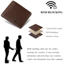 VISOUL Portafoglio Uomo Vera Pelle Portamonete Uomo Slim con Protezione RFID, Portafoglio Bifold da Uomo con 8 Porta Carte di Credito, 2 Scomparti Banconote e 2 Finestre ID (Marrón+Marrón Oscuro) - 5