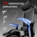 FLEXISPOT ErgoX Pro Ergonomischer Bürostuhl mit ausziehbarer Fußstütze, 12-stufiger Höhenverstellung, 7D-Armlehnen, 5D-Lendenstütze, 4D-Kopfstütze, 250 kg Belastbarkeit Netzsitz (Schwarz) - 4