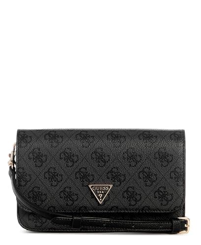GUESS Women's Noelle Ii Crossbody Flap Organizer, Coal Logo, One Size