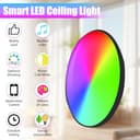 Refein Smart LED Ceiling Light Dimmable, 24W Flush Led RGB Colour Changing Ceiling Light Compatible with Alexa & Google Home 30CM Ceiling Lamps for Bedroom Bathroom Living Room (2700-6500K) - 3