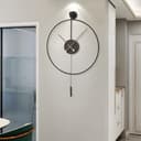 Grande orologio da parete moderno a pendolo per soggiorno, cucina, ufficio, camera da letto, design minimalista, funzionamento a batteria, orologio rotondo in metallo, decorazione per la casa, 60 cm - 5