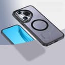 BRAND SET Ultra-Thin TPU Frame Huawei P70 Pro Case, With Magnetic Ring for Wireless Charging & Car Mount, Matte Black - 1