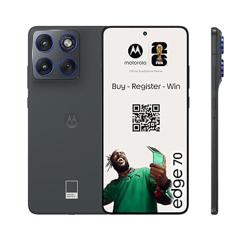 Motorola Edge 70 Smartphone (Robustes 6,67"-Super-HD+-Display Dank Corning Gorilla Glass 7i, 50-MP-Kamera, 12/512 GB, 4800 mAh, 68W-TurboPower-Aufladen) Pantone Gadget Gray, inkl. Schutzcover