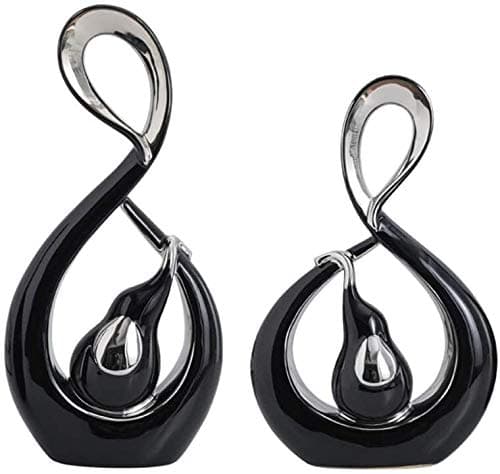 Decorazione, Regalo, Oggetti da collezione, Ornamento artigianale Scultura moderna in ceramica, Oggetti decorativi astratti for la casa in argento, Oggetti decorativi in ​​ceramica Scultura in argento