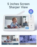 ARENTI 1080P Camara Vigilancia Bebe con Control de 5'' Monitor, 355° PTZ Vigilabebes con Camara con Voz Bidireccional, Detección de Movimiento y Sonido, Visión Nocturna, Sensor Temperatura, Modo VOX - 6