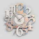 Giallobus - Reloj premium - Carved - Madera de MDF - Premium 60x60cm - 17 - Mixed marble - Artesano Made in Italy - Silencioso - Idea de regalo - Doble nivel moderno - 1