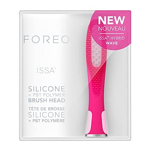 Testina FOREO ISSA Hybrid Wave, setole in silicone medico e PBT, durata di 6 mesi, sostituibile, Fuchsia
