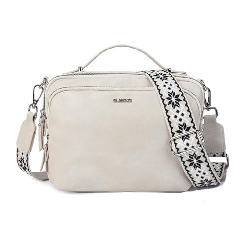 Gladdon Borsa a Tracolla da Donna Con 3 Scomparti Capienti - Cinghie Regolabili e Rimovibili in Tessuto Jacquard - Alla Moda