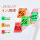 No-Touch Forehead Thermometer for adults, Infrared Digital Thermometer for Kids & Babies with LCD Backlight Display, Fever Alarm and 1 second Reading (Pink) - 5
