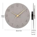 Warminn MDF Holz Wanduhr Ohne TickgeräUsche Lautlos Modern 30cm Quarz Groß Batterie Betriebene Wanduhr Einfach zu Lesen für Zimmer Zuhause KüChe Schlafzimmer BüRo Schule (Grau) - 3