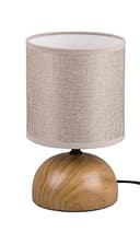 Reality Leuchten Tischleuchte Luci R50351035, Fuß Keramik in Holznachbildung, Stoffschirm beige, exkl. 1x E14 - 1