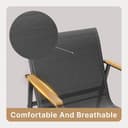 Xbro Set Mobili da Giardino 4 Posti, Set da Conversazioni in Tessuto Teslin, 2 Poltrone 1 Panca Doppia 1 Tavolo in Vetro, Struttura in Acciaio per Terrazzi Giardini Spazi Esterni - 8