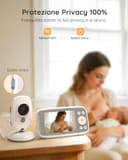 BOIFUN Baby Monitor Video Con Telecamera, Senza Wi-Fi, 4" IPS Schermo Con Zoom 5X, Facile Da Usare e Configurare, Rilevamento del Suono, ModalitÃ VOX - 5