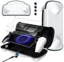 iVoler [Carica all'interno Custodia per PlayStation Portal con 2 Pellicole in Vetro Temperato, Borsa Sottile con Foro di Ricarica, Case Rigido da Viaggio per Remote Player - Bianco - 1