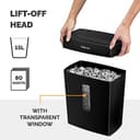 Fellowes Powershred FS-8C 8 Sheet Cross Cut Personal Shredder for Home and Office Use - 15 Litre Bin - Security Level P4-Amazon Exclusive, Black - 5