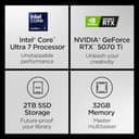 Lenovo Legion Pro 7i - Computer portatile da gioco basato sull'intelligenza artificiale - Intel Core Ultra 7 255HX - Display OLED WQXGA PureSight da 16" - 240Hz - NVIDIA GeForce RTX 5070 Ti - Memoria - 3