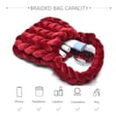 Alzoear Borsa a tracolla intrecciata a mano da donna, in filato grosso, realizzata a mano, Vino rosso, Medium - 3