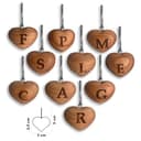 Rienco | Portachiavi cuore, legno ciliegio, Lettera A, 3x2,5 cm | Incisione laser artigianale, leggero, moderno | Charm personalizzato made in Italy - 5
