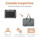 Amazon Basics Trasportino portatile e pieghevole a 4 porte, per cani e gatti, da viaggio, con lati morbidi, Grigio, M 76 cm x 54 cm x 54 cm - 3