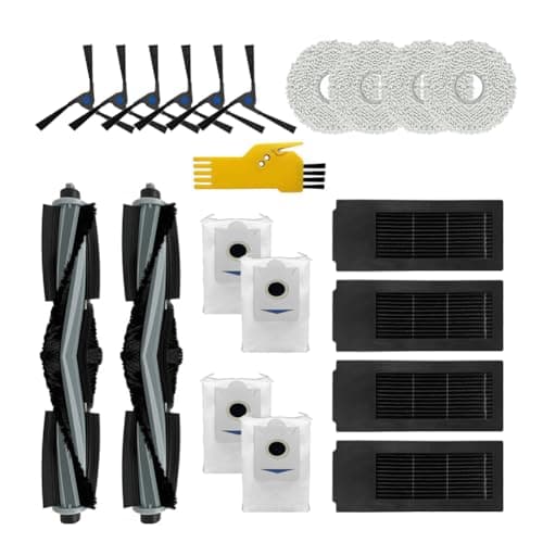 Laimaiou Kit de Accesorios de Repuesto para ECOVACS DEEBOT X2 OMNI Robot Aspirador 20 Paquetes 2 Cepillos de Rodillo, 4 Filtros, 6 Cepillos Laterales, 4 Paños de Mopa, 4 Bolsas de Polvo